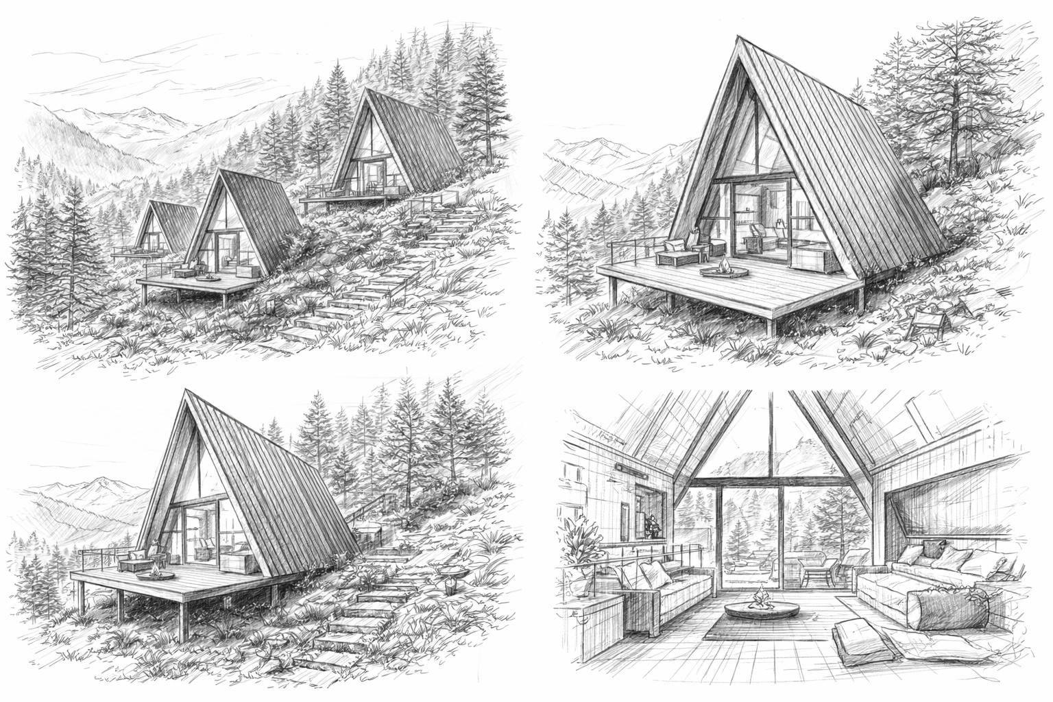 A-frame cabin configuration
